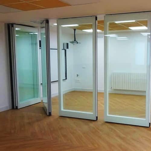 tabiques móviles vidrio silencioso