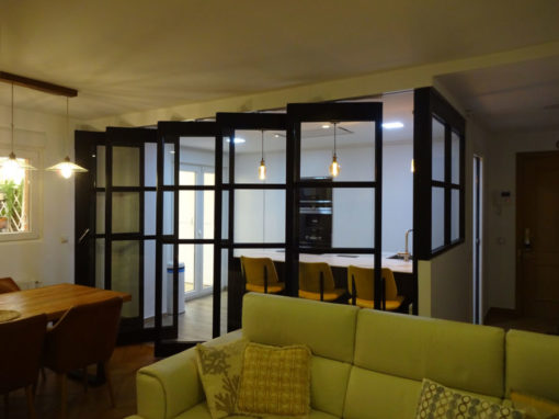 Tabique móvil TX-60 GLASS en vivienda particular